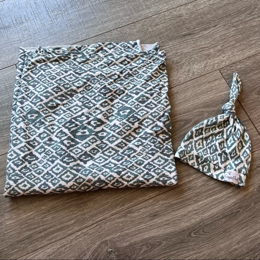 Copper Pearl Swaddle and Hat